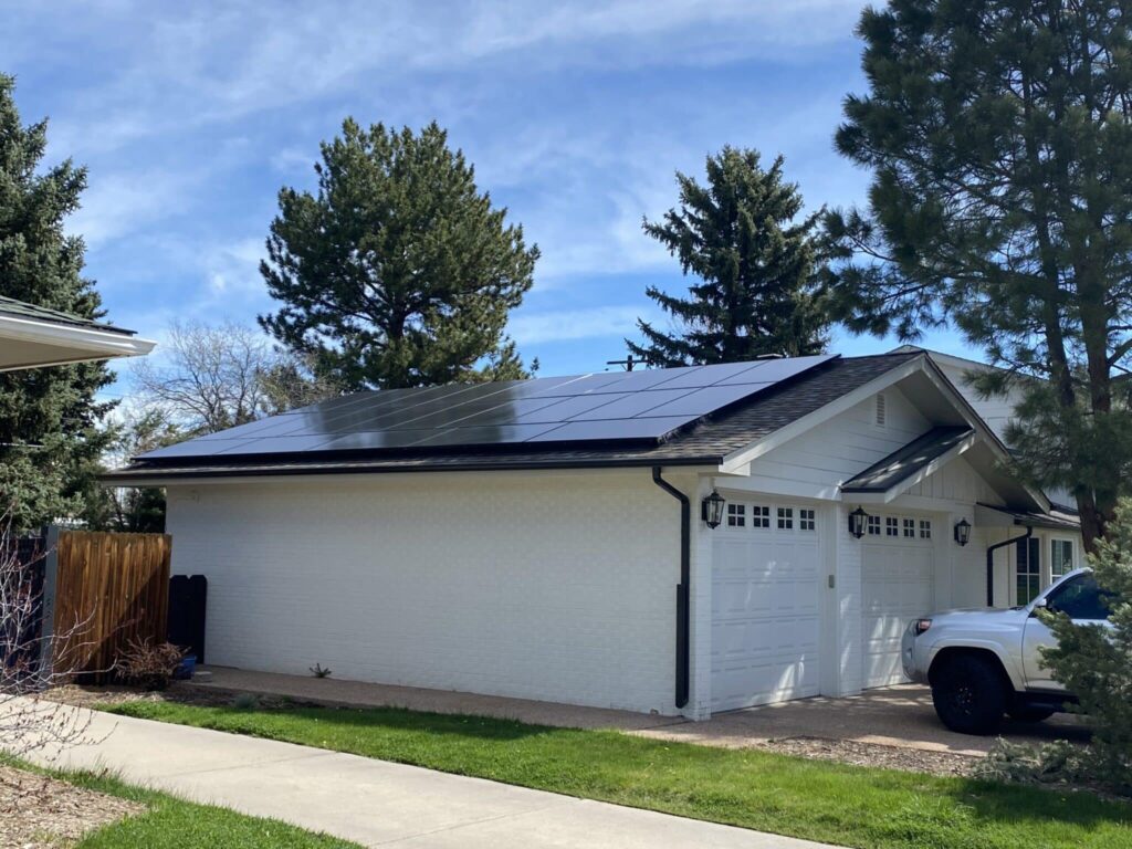 black solar panels on residential home in denver